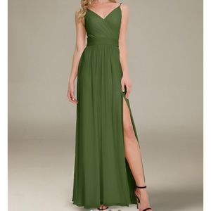 Aw bridal green long formal dress worn once!